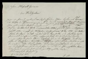Brief von Dieterichschen Buchhandlung, Göttingen an Jacob Grimm