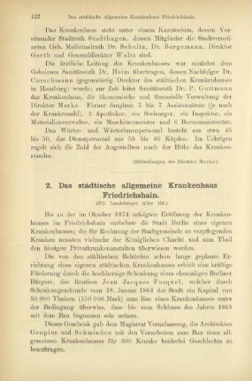 2. Das städtische allgemeine Krankenhaus Friedrichshain