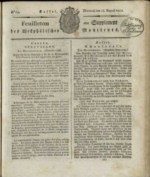 No. 69, Mittwoch den 28. August 1811