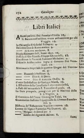 Libri Italici. - Libri Hispanici.