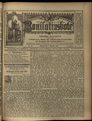 Erste Ausgabe vom Sonntag, den 05. Oktober 1913.