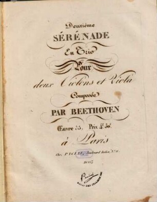 Deuxième serenade en trio pour deux violons et viola : oeuvre 55