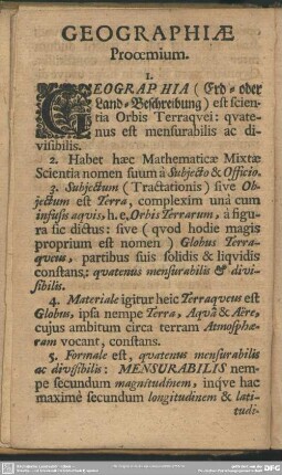 Geographia Prooemium