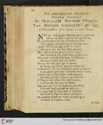 Der Neetsche Bie Eer-Galm rvghtigh verthoont [...]