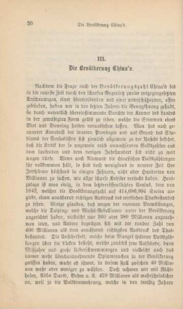 III. Die Bevölkerung China's