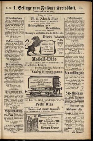 Zweite Ausgabe vom Samstag, den 25. März 1899.
