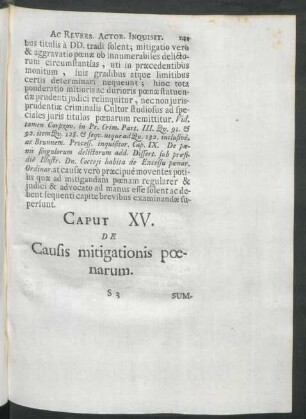 Caput XV. De Causis mitigationis poenarum