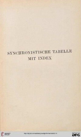 Synchronistische Tabelle mit Index