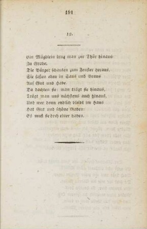 Ein Mägdlein trug man zur Thür