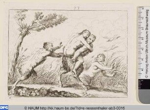 Satyr trägt eine Nymphe auf dem Rücken