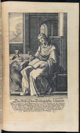 Das Bildnis Mosis. Kupferstich. Buch Mose (Altes Testament) aus: Biblia, Das ist Die gantze Schrifft, Altes vnd [und] Newes Testaments Teutsch D. Martin Luthers : von etlichen reinen Theologen, dem eigentlichen Wortverstand nach erkläret .... ... Bericht von der Vergleichung der Jüdischen vnd [und] Biblischen Monden, Maß, Gewicht vnd [und] Müntz mit den Vnserigen [Unserigen] : ... Beschreibung der Stadt Jerusalem ... Landtafeln ... Bericht von der Augspurgischen Confession sambt den Artickeln der Confession selbsten, wie sie in dem rechten Original, som im Jahr 1530. Kaiser Carl dem Fünfften überantwort worden ... . Nürnberg : Endter, 1652 [erschienen] 1653 Dresden: SLUB Mscr.Dresd.g.30.m