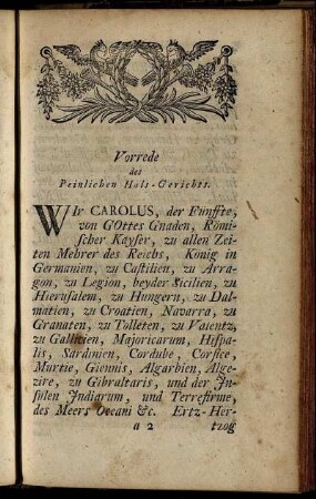 Vorrede des Peinlichen Hals-Gerichts