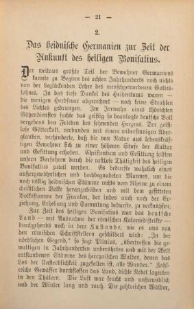 2. Das heidnische Germanien zur Zeit der Zukunft des heiligen Bonifatius.