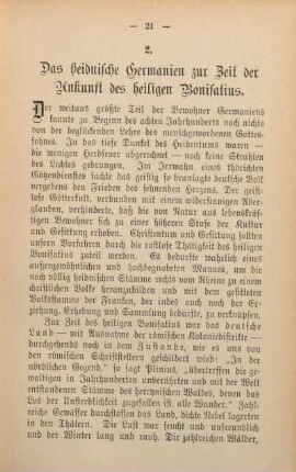 2. Das heidnische Germanien zur Zeit der Zukunft des heiligen Bonifatius.