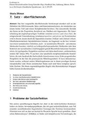 Satz - oberflächlich