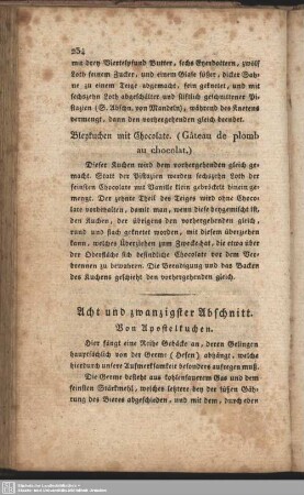 Acht und zwanzigster Abschnitt. Von Apostelkuchen