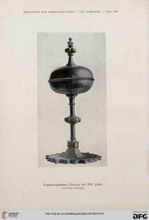 Kupfervergoldetes Ciborium des XIV. Jahrh.