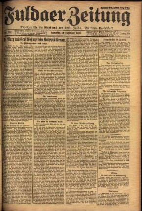 Erste Ausgabe vom Samstag, den 18. Dezember 1926.