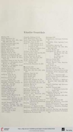 Künstler-Verzeichnis