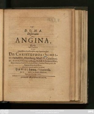 Dissertatio De Angina