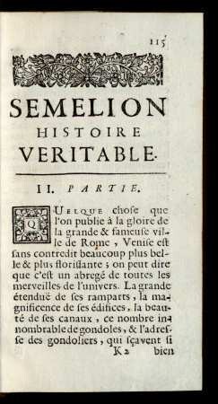 Semelion Histoire Veritable. II. Partie.