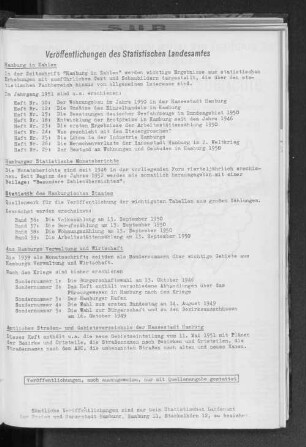 Veröffentlichungen des Statistischen Landesamtes
