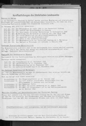 Veröffentlichungen des Statistischen Landesamtes