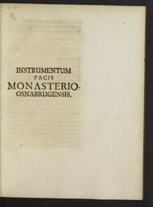 Instrumentum Pacis Monasterio-Osnabrugensis.