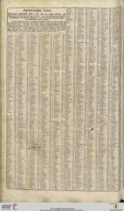 Alphabethischer Index […] über das Königreich Böheim / Samt Schlesien / und Mähren