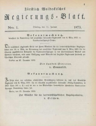 21. Januar-30. December = Nro. 1-21