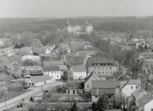 Moritzburg, Blick vom Turm der Kirche Eisenberg nach Norden zum Schloss