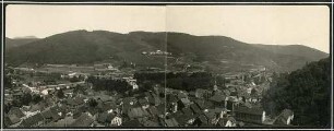 Erster Weltkrieg - "Aus den Stellungskriegen in den Vogesen". Panorama von Schirmeck, Département Bas-Rhin