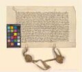 Die Gebrüder Hans und Gerke Wollin bekunden die Übereignung von einem Pfund Pfennigen Jahreszins vom Hofe ihres Vaters im Dorfe Kleptow an das Kloster Prenzlau durch Zabel Mittenwalde.