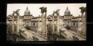 Blick über das Forum Romanum mit dem Septimius Severus Bogen, Rom