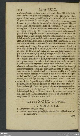 Locus XCIX. à speciali