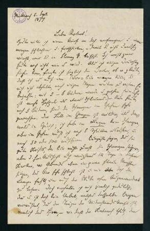 Brief vom 5. Sept. 1877