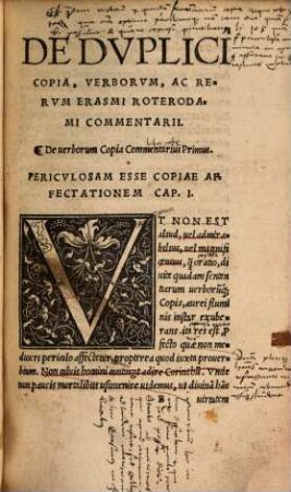 D. Eras. Roterodami De Dvplici Copia Verborvm Ac Rervm Commentarii Dvo
