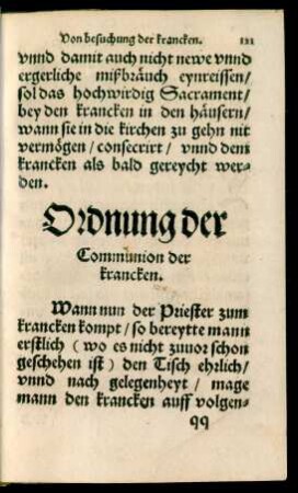 Ordnung der Communion der krancken.