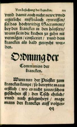 Ordnung der Communion der krancken.