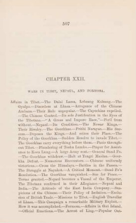 Chapter XXII. Wars in Tibet, Nepaul, and Formosa