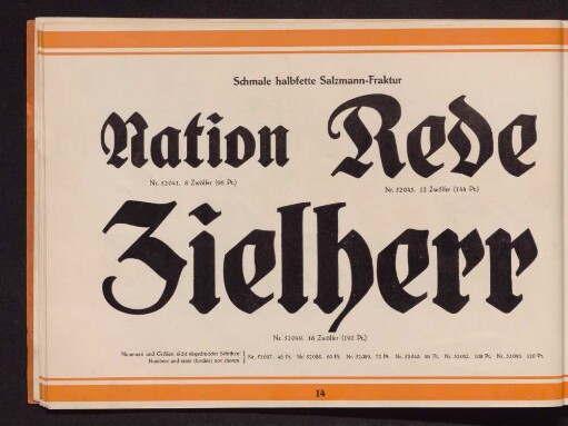 Schmale halbfette Salzmann-Fraktur