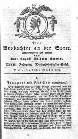 43. Stueck, 26. Oktober 1829