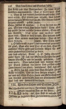 VIII. Von dem Leiden und Sterben Jesu.