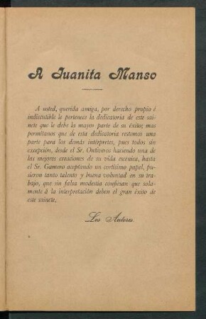 [Dedicatoria] A Juanita Manso