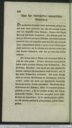 Von der fehlerhaften monatlichen Reinigung