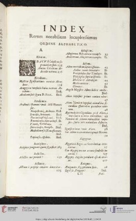 Index rerum notabilium locupletissimus ordine alphaetico