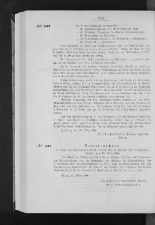 Bekanntmachung, betreffend den provisorischen Gebühren-Tarif für die Konsuln des Norddeutschen Bundes, vom 15. März 1868.