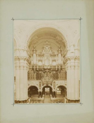 Berliner Dom: Ansicht Innenraum zur Orgel (Bauzustand)