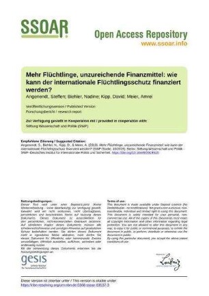 Mehr Flüchtlinge, unzureichende Finanzmittel: wie kann der internationale Flüchtlingsschutz finanziert werden?
