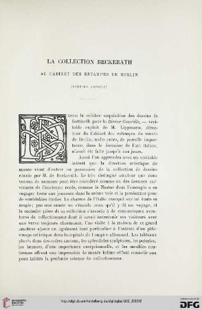 3. Pér. 28.1902: La collection Beckerath au Cabinet des estampes de Berlin, 1